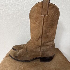 Vintage Cole West El Paso TX Roughout Suede Cowboy Boots Women's 6.5 Western